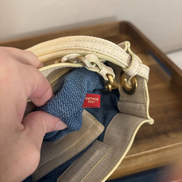 Hammitt Davis Small Undercover Daisy Cream Blue Vintage '21 Crossbody w Dust Bag - Picture 12 of 14